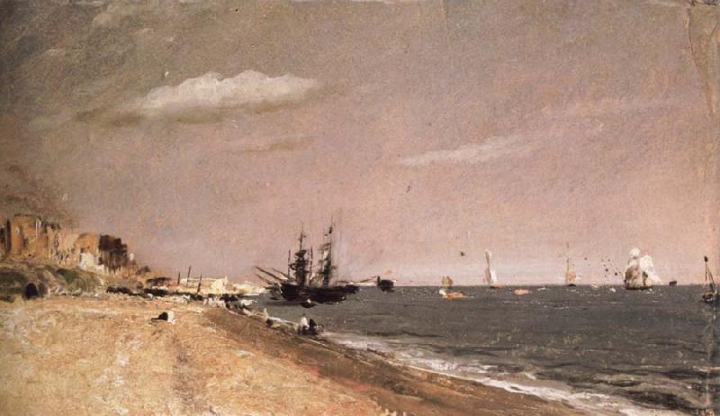 John Constable brighton beach with colliers Norge oil painting art